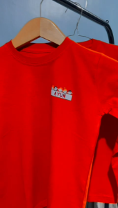 KAOS ANAK LENGAN PENDEK DENGAN TEMA RACCON-N-CAKE BAHAN TEBAL DAN TIDAK PANAS