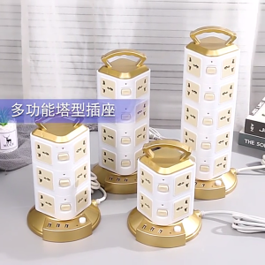 UK Power Socket 2 / 3 / 5 Layer vertical power socket multi socket 3 / 5 meter wire