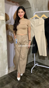 Celana Premium Cargo Pants Wanita Highwaist Casual Kekinian Korean Style Celana Panjang Kulot termurah dan terlaris
