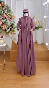 TERBARU Set Dress Syari Kode SABIRAH Bahan Ceruty Babydoll Premium by Ory AjeZas Collection