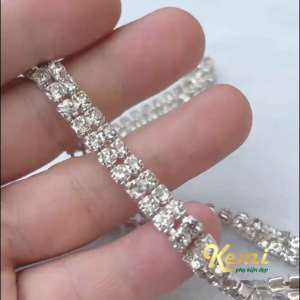 Dây đá sáng 2 hàng trang trí áo đầm (1 mét) size 7mm