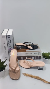 JOLLYN Sandal Heels Jepit Hak Kaca 5cm