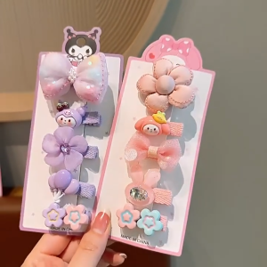 JEPIT RAMBUT ANAK KARAKTER SANRIO KEP RAMBUT HAIR CLIP FABRIC BOW LITTLE GIRL SWEET PRINCESS CUTE CARTOON