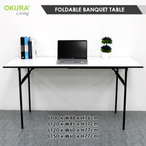 OKURA EXTRA LONG 6ft Banquet Table / Foldable Table / Meja Banquet Petak / Rectangular Tables / Oblong Folding Meja