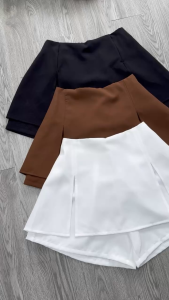 Giả váy xẻ Bigsize Cô Nhỏ nữ Giả váy bigsize xẻ hai bên có lưng thun co dãn ngoại cỡ từ 60-100 kg-GVC