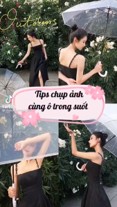 Ô DÙ TRONG SUỐT CHE MƯA ĐI MƯA DẠO PHỐ  CÔNG VIÊN TẠO DÁNG CHỤP HÌNH ẢNH