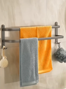 ราวแขวนผ้าในห้องน้ำ ราวติดผนัง ราวตากผ้าเช็ดตัว ไม่ต้องเจาะ ที่แขวนผ้าเช็ดตัว เสริมประหยัดพื้นที่ ติดตั้งง่าย