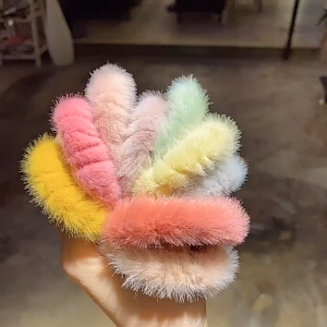 Ikat Rambut Bulu Polos Halus dan Lembut - Kuncir Rambut Korean Style