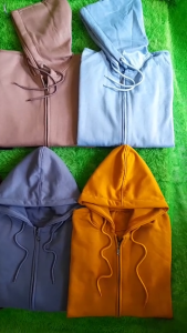 Jaket Hoodie Zipper Polos Kuning Mustard
