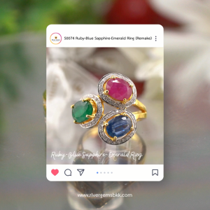 S0074 Ruby-Blue Sapphire-Emerald Ring