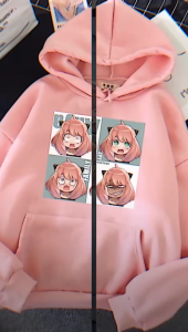 Sweater Hoodie Cewek Jaket Anak Anime Spy X Family Anya Forger Perempuan Umur 5-16 Tahun