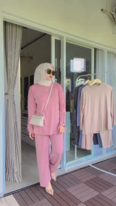 Setelan Wanita Kekinian Inara Set Knit L XL XXL Oneset Knit Premium Jumbo Setcel Ootd Hijab Remaja