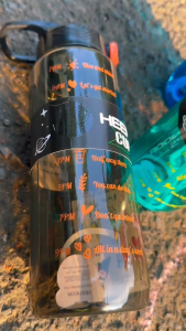 MARKAS Botol Minum Motivasi Plastik Transparan HX-572 1200ML/Botol Minum Premium BPA Free