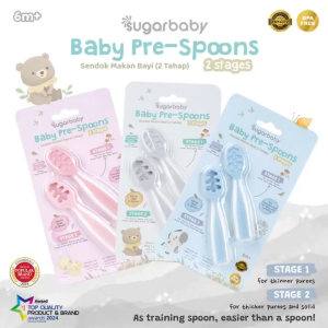 Sugar Baby Pre Spoon 2 Stages Sendok Belajar Bayi BPA FREE / Training Spoon / Peralatan Makan MPASI Bayi