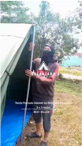 Tenda Pramuka 4x6 meter waterproof kapasitas 10 12 14 18 orang dinier 300 lion