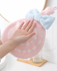 Cute Round Design Lollipop Hand Cloth Towel Hanging Quick Drying  Strong Absorbent Soft Multipurpose Cleaning Wipe