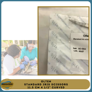 OLTEN Standard Iris Scissors Curved 11.5cm 4 1/2"