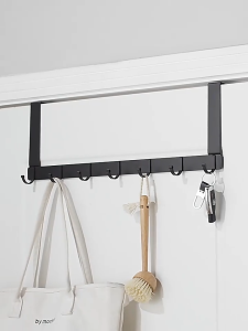 Behind Door Hook Clothes Rack Adjustable Room Hanger No Drill Wall Clothesline