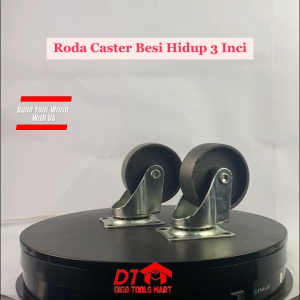 DIGO Roda Caster Besi 3 inci Mati Iron Caster Wheel Troly Plat Tetap
