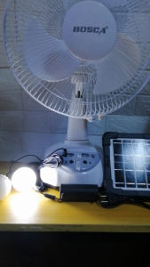 12" AC/DC Solar Rechargeable Fan DESK Fan With LED Light BOSCA-8019/ CROWNSTAR/ JDSTAR 8019