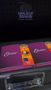 สายเคลือบกีตาร์โปร่ง Elixir Nanoweb Phosphor Bronze 10/47 Extra Light  Elixir Phosphor Bronze nano web 11/52
