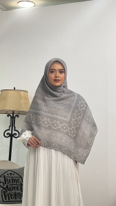 Kerudung Voal Etnik Premium Motif Floral Ukuran Jumbo 140x140cm