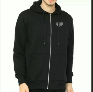 Jaket Zipper Hoodie Motor Pria Wanita Lengan Panjang l Sweater Casual Basic Bahan Kain Fleece Warna Hitam Ready Size XS - XXXL