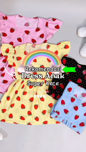 Dress Anak Bayi STRAWBERRY Dress Gaun Anak Balita 0-4 Tahun BENNA