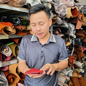 Ví cầm tay da bò thật thương hiệu LONGDO LEATHER- BNM02