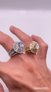 Nhẫn đính đá Nhẫn hột xoàn đá cao Titan không phai không rỉ sét màu 18k và bạch kim mã 23