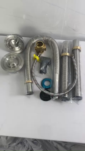 XI PHÔNG ỐNG THOÁT NƯỚC BỒN RỬA CHÉN INOX BẦU XẢ 110MM HỆ THỐNG THOÁT NƯỚC NHÀ BẾP ĐÔI. 2 HỘC CHẬU SÁT NHAU chậu dài 82x45cm