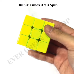Rubik Cubes 3 x 3 SPIN Rubic Cube No Base / TIdak Ada Dasar 6 Warna Magic Cube 3x3 Model MUTAR Lucu Fidget Spinner Permainan Anak Asah Otak Matematika Kubus Warna Licin Speed Motion Cepat