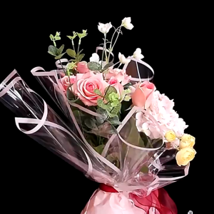 20 Lembar Kertas Buket Bunga Wrapping Paper Cellophane List Transparant Perpack Kb05