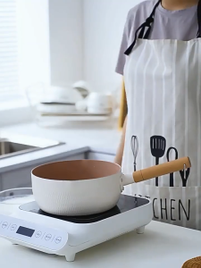 Japanese style snow flat pot non stick pot small milk pot wheat rice stone induction cooker gas specific household instant noodles milk soup pot