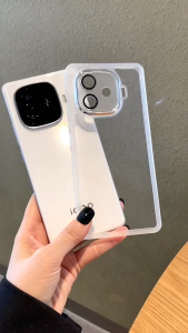 เคส IQOO Z9 5G เคส IQOO Z9 Turbo เคส IQOO Z9X 5G เทอร์โบกันกระแทกแบบใสเคสโปร่งใสพร้อมเคสโทรศัพท์อุปกรณ์ป้องกันเลนส์กระเป๋าใส่กล้อง