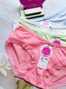 Sét 10 quần lót cotton viền ren mã (62145) Size 45-55KGco giẵn thoáng mát mịn đẹp