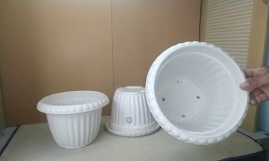 Pot bunga bundar CJP 18 - CJP 20 Putih /Citra Jaya/ Plastik