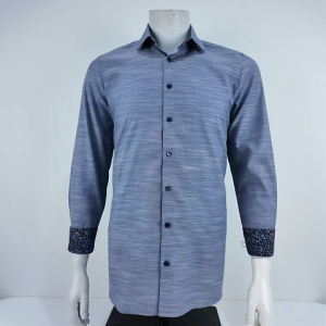 OLYMP Level Five Shirt เสื้อเชิ้ตชาย สีเทา แต่งปกคอ ผ้าเท็กเจอร์ ทรงพอดีตัว ยืดหยุ่นได้ดี รีดง่าย SPRI24 เสื้อทำงาน เสื้อเชิ้ตทำงาน