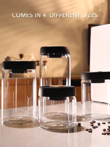 High Quality Borosilicate Glass Jar with Cap Vacuum Seal Container Multipurpose Airtight Sugar Coffee Creamer Organizer