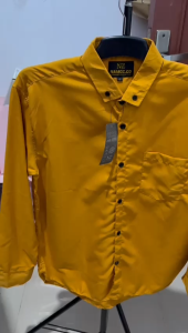 KEMEJA POLOS PRIA AYAH DAN ANAK WARNA KUNYIT COTTON BAJU LENGAN PENDEK REGULER MENS BASIC