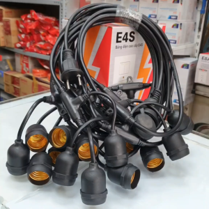 Dây đui đèn trang trí kín nước 5m 10m 10 đui 15 đui 20 đui kích cỡ E27chống thấm ngoài trời (Loại tốt không gồm bóng)