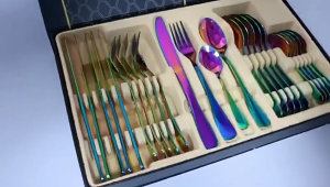 304 Stainless Steel Cutlery Gift Set Fork Spoon Knife Utensils Metal Cutlery Set 24pcs Gift Premium Grade