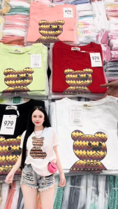 Áo Thun Thái Nữ Form Vừa Cotton 100% Mềm Mịn Mát (Mã A64 Gấu Kim Cương) Từ 40 Đến 60kg Phong Cách Cá Tính Độc Đáo