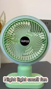 Kipas Angin Meja Super Wireless Portable Dengan Lampu LED Terang Isi Daya USB