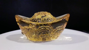 มี2ขนาด ก้อนทองมงคลคริสตัล(หยวนเป่า) ความเชื่อเรื่องเสริมโชคและความมั่งมีความสุข