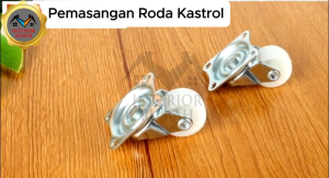 Roda Kastor Plate Pvc Nylon Roda Troly Etalase  1.5  inch HIDUP MATI REM 1Pcs FREE SEKRUP