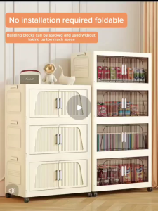 Pasar Murah ZR4060H Transparent Lemari Plastik Rak Plastik Nakas Lemari Pakaian Lemari Buku Lemari Multifungsi