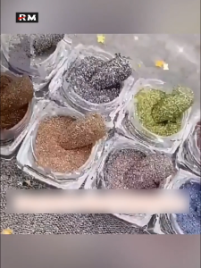 [Bộ 8 màu] kim cương pha lê móng bột kim cương sáng bóng bột móng siêu bột nhũ Sao Cổ tích cát bột Phủ Đường Bột sequin gắn móng liệu pháp ánh sáng trang trí móng tay