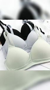 SKI New Women Cotton Underwear Auxiliary Push-Up Lingerie bra Women Criss Cross Bralette Rimless Bra Soft Thin Foam Bra  Lingerie Strechable