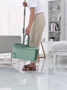 Easyhome.sg 360 Spin Mop Set with Stainless Steel Basket + 2 Microfiber Mop Head